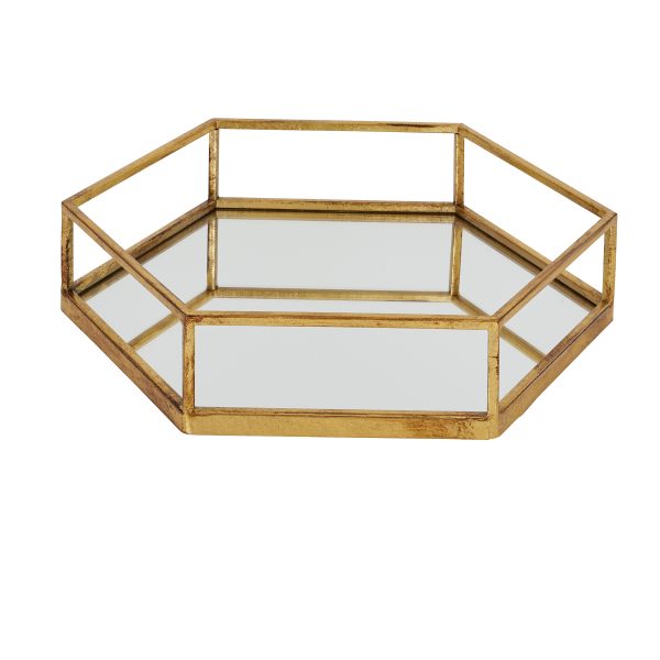 Gold Hexagon Set Of Two Trays 3