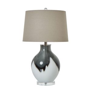Grey Shadows Table Lamp With Linen Shade 5
