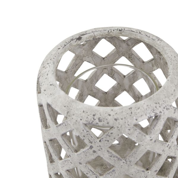 Grey Stone Effect Hurricane Lantern 2