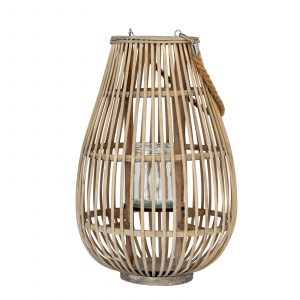 Large Ellipse Wicker Lantern With Glass Holder 5