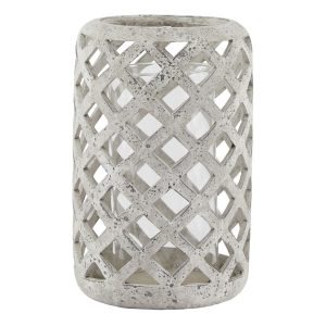 Large Grey Stone Effect Hurricane Lantern 3