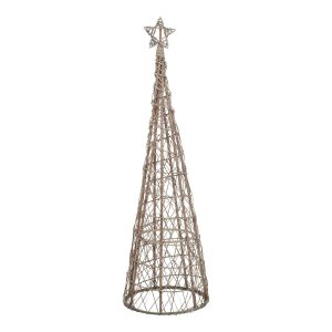 Large Led Wicker Christmas Tree With Star 5