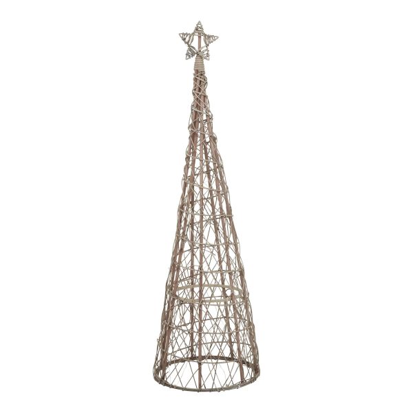 Large Led Wicker Christmas Tree With Star 5