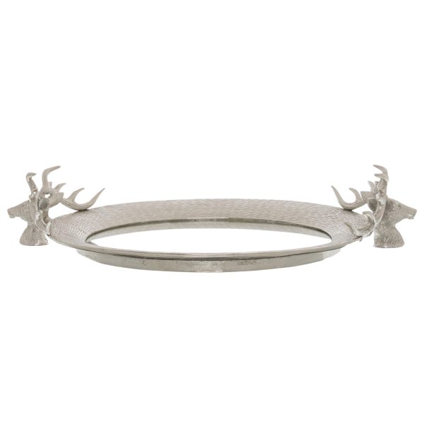 Large Mirrored Tray With Stag Heads 3