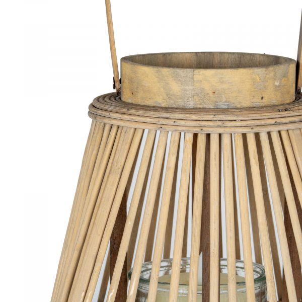 Large Peardrop Wicker Lantern With Glass Holder 2