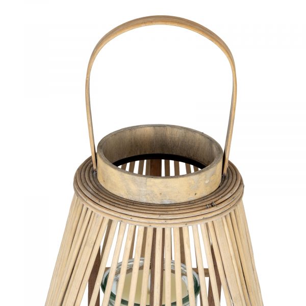 Large Peardrop Wicker Lantern With Glass Holder 3