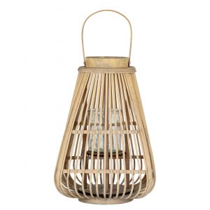 Large Peardrop Wicker Lantern With Glass Holder 5