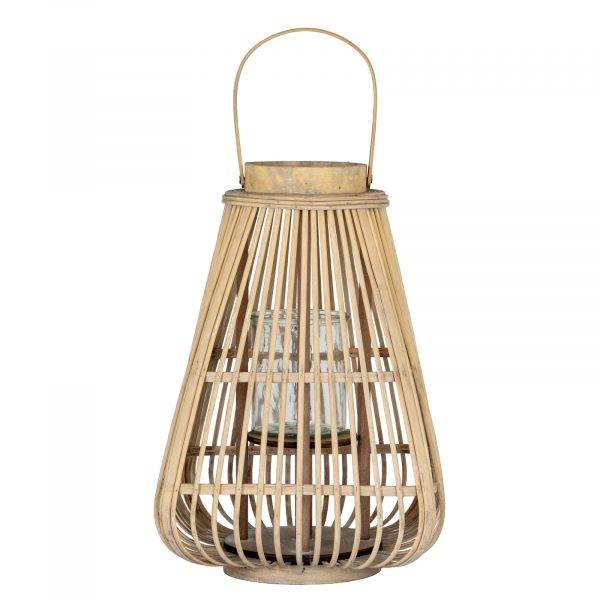 Large Peardrop Wicker Lantern With Glass Holder 5
