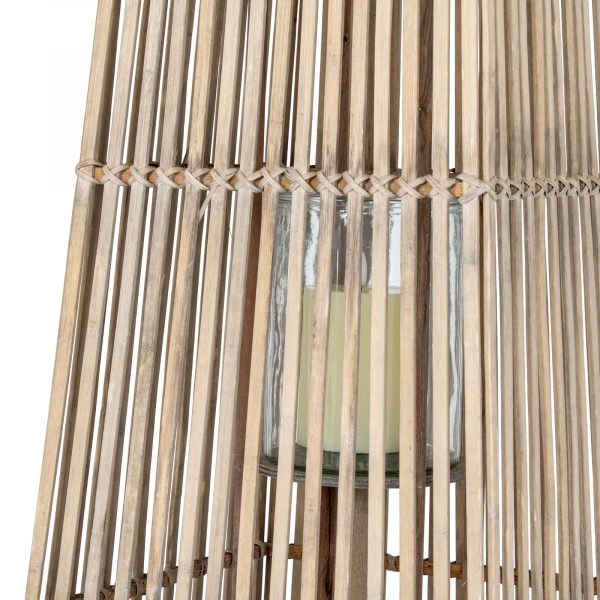 Large Silo Wicker Lantern With Glass Holder 2