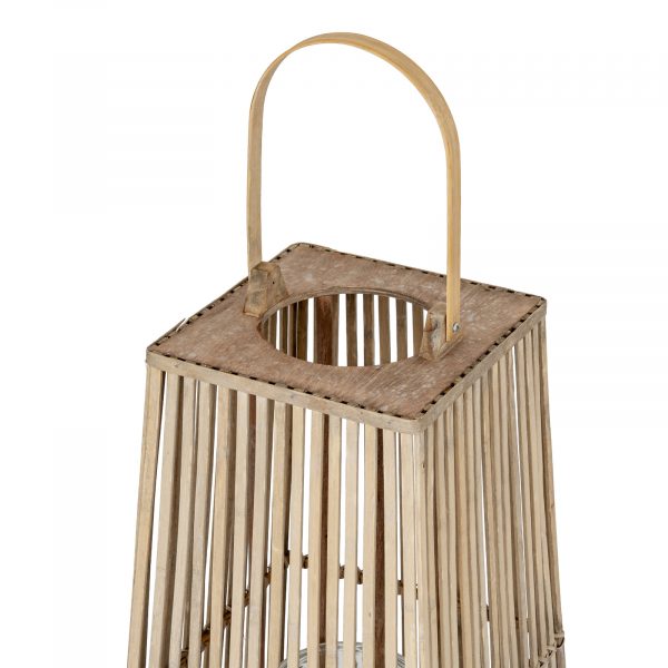 Large Silo Wicker Lantern With Glass Holder 3