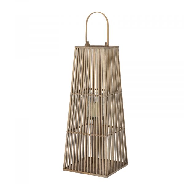 Large Silo Wicker Lantern With Glass Holder 4