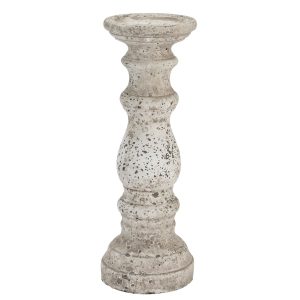 Large Stone Ceramic Column Candle Holder 4
