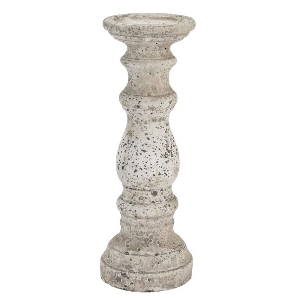 Large Stone Ceramic Column Candle Holder 4