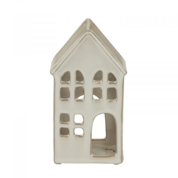 Large White Ceramic House Tea Light Holder 3
