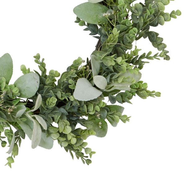 Led Winter Wreath With Eucalyptus And Lambs Ear 3