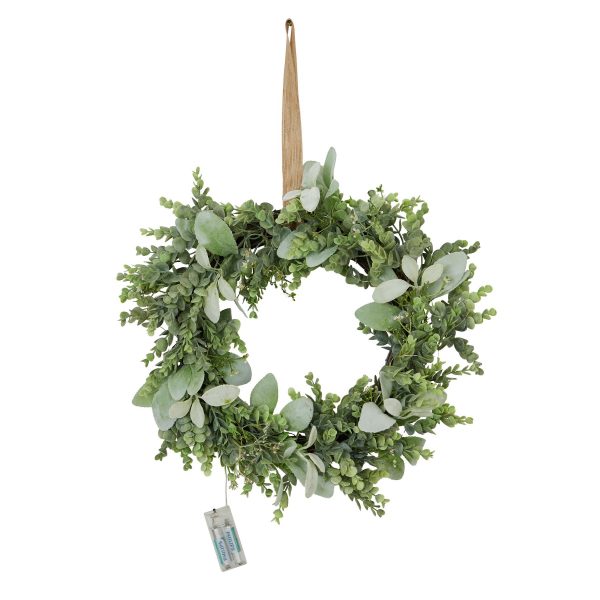 Led Winter Wreath With Eucalyptus And Lambs Ear 4