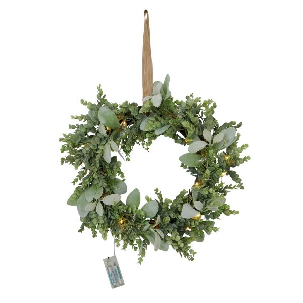 Led Winter Wreath With Eucalyptus And Lambs Ear 5