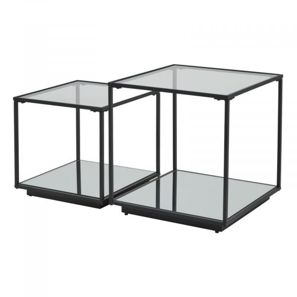 Lennox Black Framed Set Of 2 Side Tables 3