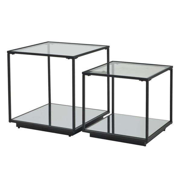 Lennox Black Framed Set Of 2 Side Tables 4
