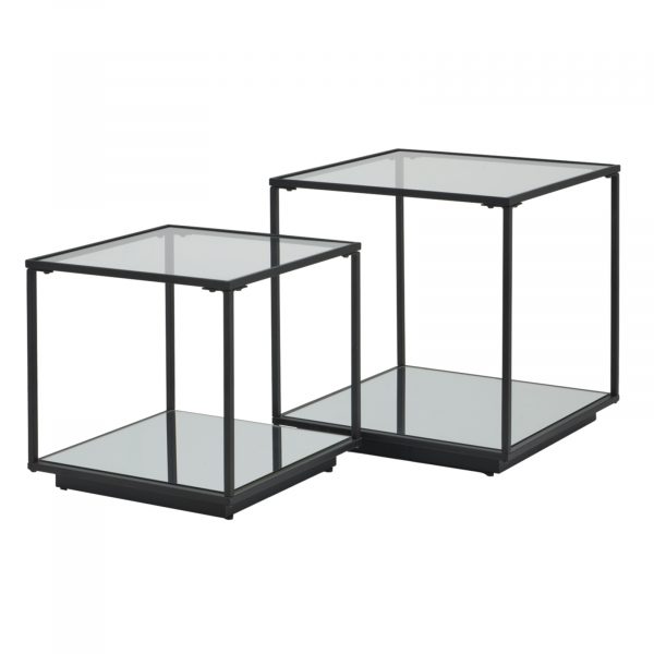 Lennox Black Framed Set Of 2 Side Tables 5