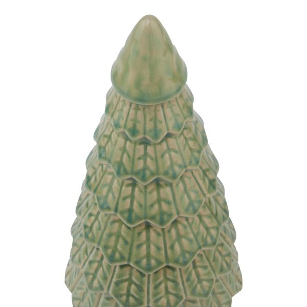 Light Green Ceramic Fir Tree With Base 2