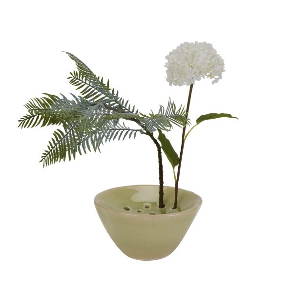 Light Green Ceramic Flower Frog 2