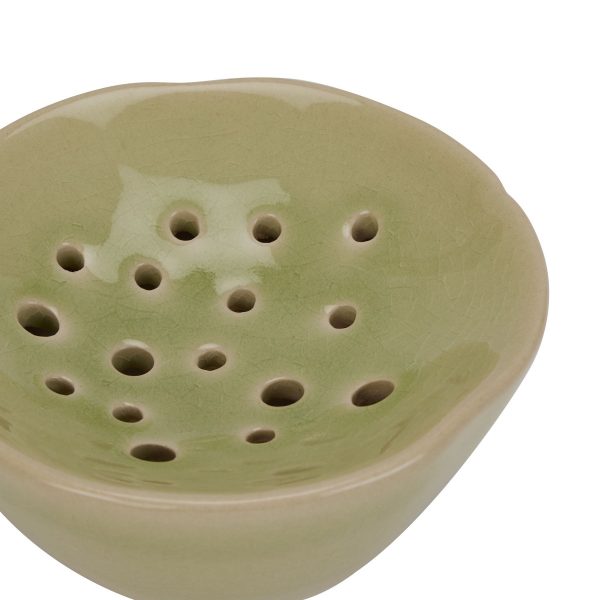 Light Green Ceramic Flower Frog 3