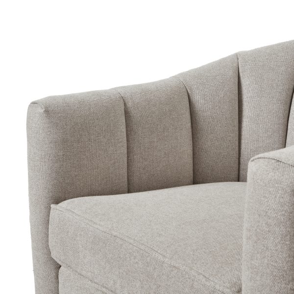 Lily Swivel Chair In Oatmeal Twill 2