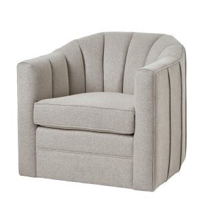 Lily Swivel Chair In Oatmeal Twill 5