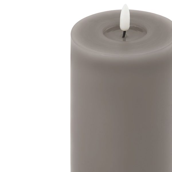 Luxe Collection Melt Effect 35x9 Grey Led Wax Candle 2