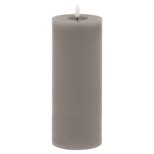 Luxe Collection Melt Effect 35x9 Grey Led Wax Candle 3
