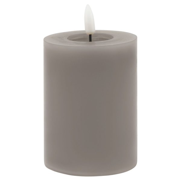 Luxe Collection Melt Effect 3x4 Grey Led Wax Candle 3