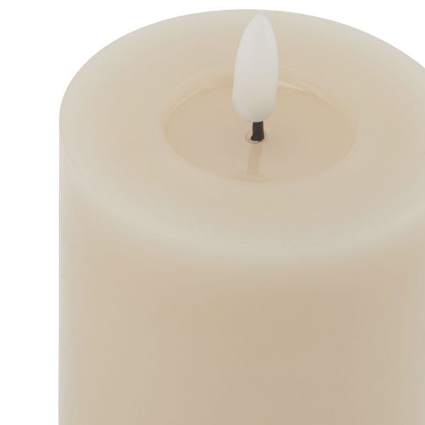 Luxe Collection Melt Effect 3x4 Taupe Led Wax Candle 3