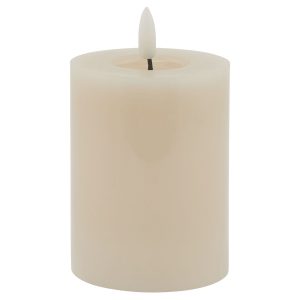 Luxe Collection Melt Effect 3x4 Taupe Led Wax Candle 4