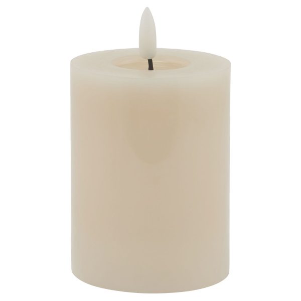 Luxe Collection Melt Effect 3x4 Taupe Led Wax Candle 4