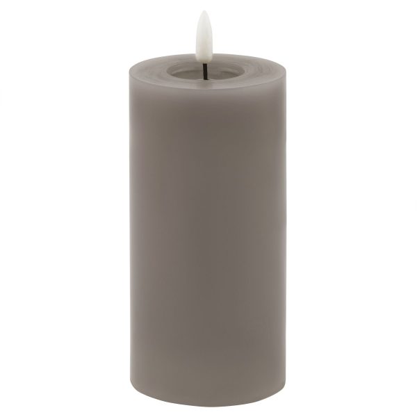 Luxe Collection Melt Effect 3x6 Grey Led Wax Candle 3