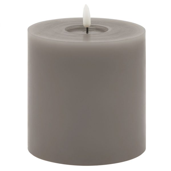 Luxe Collection Melt Effect 5x5 Grey Led Wax Candle 3