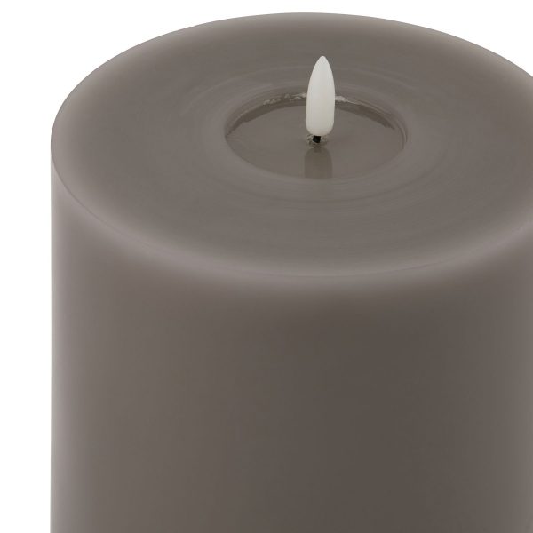 Luxe Collection Melt Effect 6x8 Grey Led Wax Candle 2