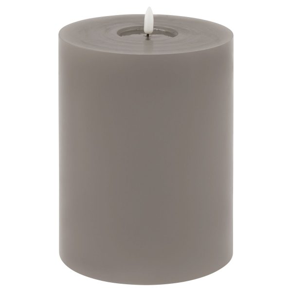 Luxe Collection Melt Effect 6x8 Grey Led Wax Candle 3