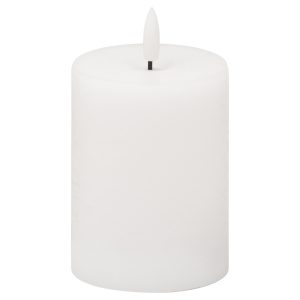 Luxe Collection Natural Glow 3x4 Led White Wax Candle