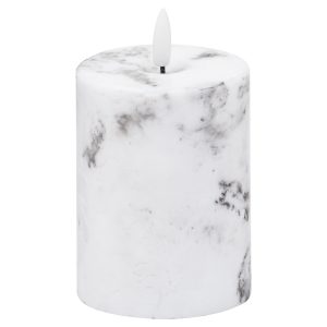 Luxe Collection Natural Glow 3x4 Marble Effect Led Candle 2
