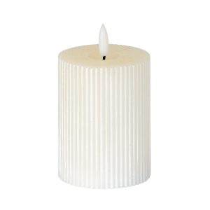 Luxe Collection Natural Glow 3x4 Textured Ribbed Led Candle 5
