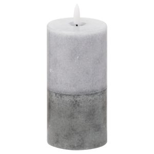 Luxe Collection Natural Glow 3x6 Stone Led Wax Candle 3