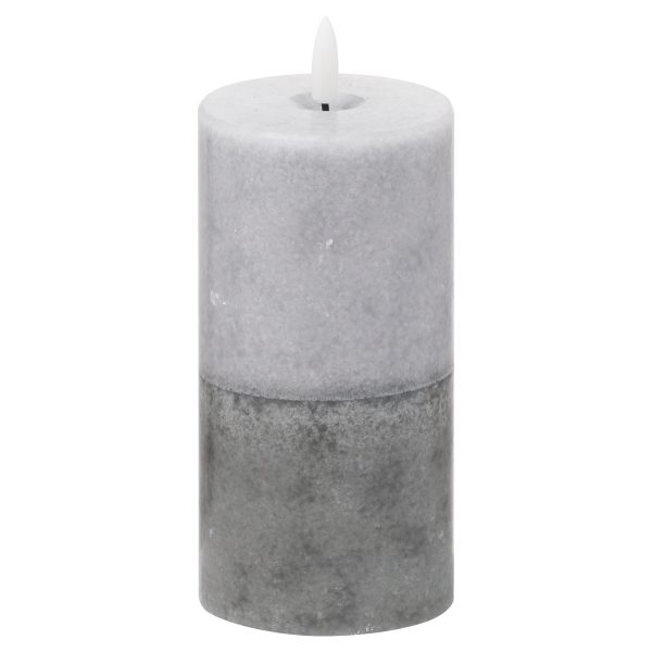 Luxe Collection Natural Glow 3x6 Stone Led Wax Candle 3