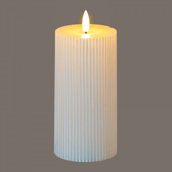 Luxe Collection Natural Glow 3x6 Textured Ribbed Led Candle 4