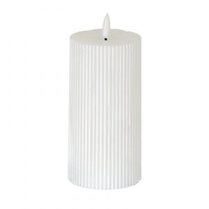 Luxe Collection Natural Glow 3x6 Textured Ribbed Led Candle 5