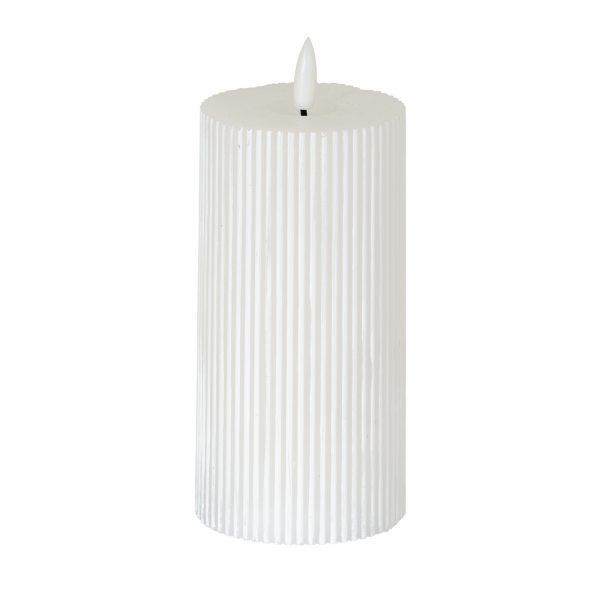Luxe Collection Natural Glow 3x6 Textured Ribbed Led Candle 5