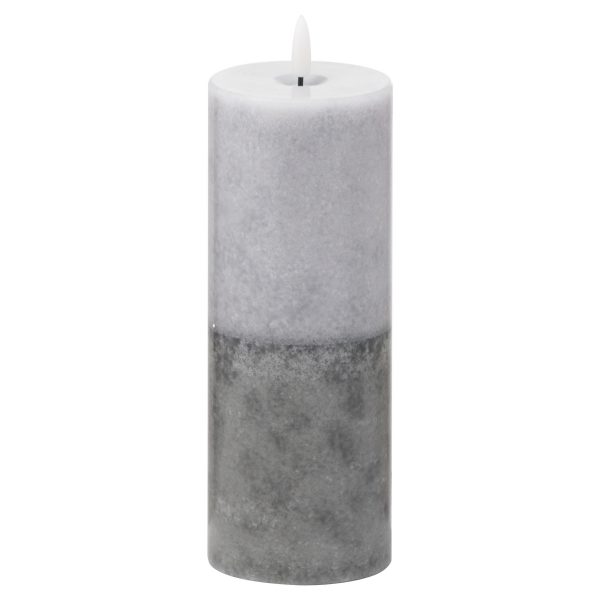 Luxe Collection Natural Glow 3x8 Stone Led Wax Candle 3