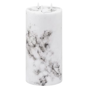 Luxe Collection Natural Glow 6x12 Marble Effect Led Candle 2