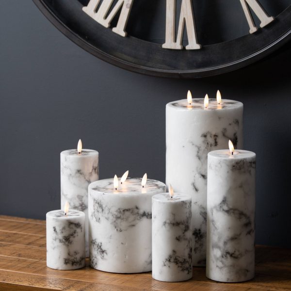 Luxe Collection Natural Glow 6x12 Marble Effect Led Candle